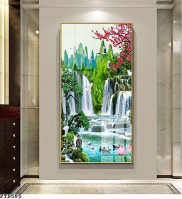 File PSD File phong thủy đứng thác nước PTD585 (bản gốc) độ phân giải cao