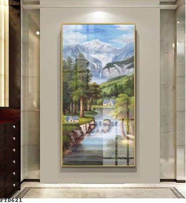 Cung cấp file tranh gốc File phong thủy đứng thác nước PTD621 độc quyền