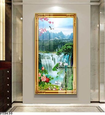 File gốc File phong thủy đứng thác nước PTD630 (in 3D) nghệ thuật