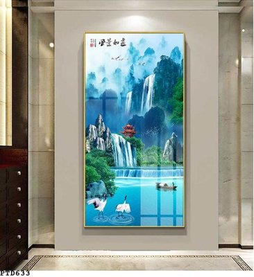 File ảnh gốc File phong thủy đứng thác nước PTD633 (chuyên in mica)