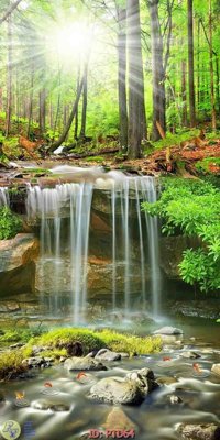 File PSD File phong thủy đứng thác nước PTD64 (gốc) cho in quảng cáo