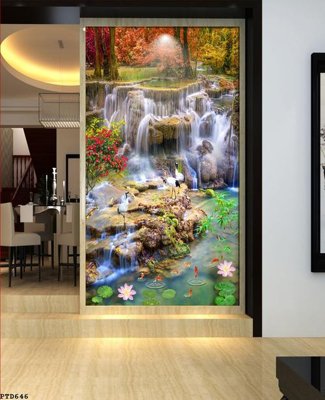 File gốc File phong thủy đứng thác nước PTD646 (cho in ấn) từ Filetranh.com