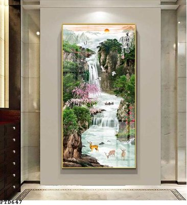 File gốc File phong thủy đứng thác nước PTD647 (Filetranh.com) File phong thủy đứng thác nước PTD647