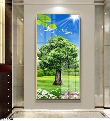 File tranh File phong thủy đứng thác nước PTD656 (gốc) in backlit film