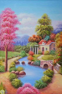 File gốc in ấn File phong thủy đứng thác nước PTD66 chuẩn màu CMYK