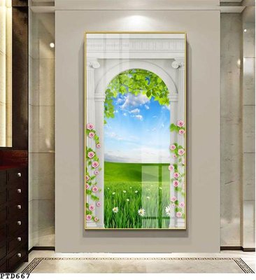 File tranh in mica File phong thủy đứng thác nước PTD667 (độ phân giải cao)