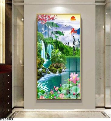 Tải file gốc File phong thủy đứng thác nước PTD689 (in khổ lớn) không vỡ