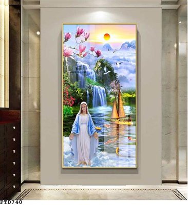 File gốc in ấn File phong thủy đứng thác nước PTD740 độ phân giải cao