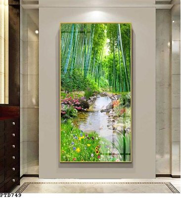 File tranh gốc File phong thủy đứng thác nước PTD749 (bản đẹp) độc quyền