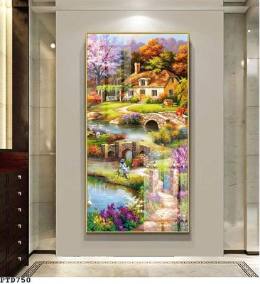 File ảnh File phong thủy đứng thác nước PTD750 (gốc) cho trang trí nhà hàng