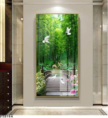 Ảnh gốc File phong thủy đứng thác nước PTD764 (nét căng) in mica