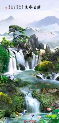 Download file File phong thủy đứng thác nước PTD82 (chuẩn in) chất lượng cao