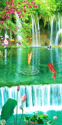 File PSD File phong thủy đứng thác nước PTD84 (nguyên bản) cho thiết kế