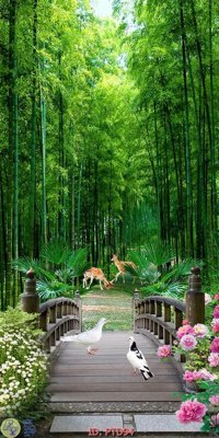 File tranh File phong thủy đứng thác nước PTD94 (gốc) chủ đề trừu tượng