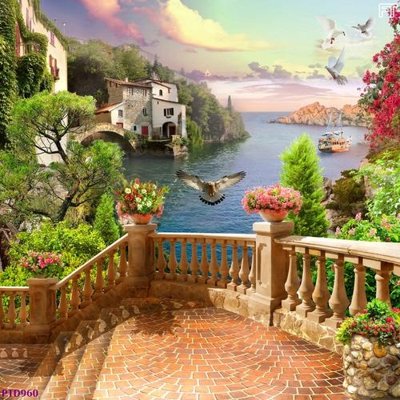 File gốc File phong thủy đứng thác nước PTD960 (PNG) chất lượng cao