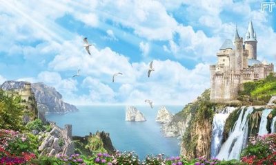 File gốc File phong thủy đứng thác nước PTD975 (in ấn) màu sắc trung thực