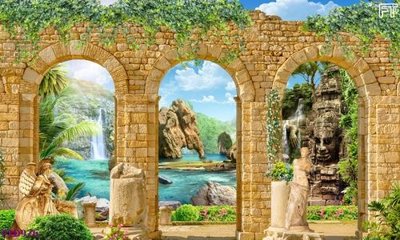 Tệp tin gốc File phong thủy đứng thác nước PTD976 (chất lượng) File phong thủy đứng thác nước PTD976