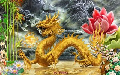 File tranh File gốc tranh rồng hổ FTR54 (bản gốc) treo phòng ăn