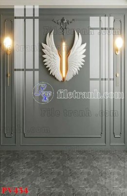 File tranh gốc in trần nhà File gốc in phông live tream phòng phát sóng trực tiếp PV434 3D