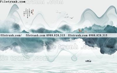 File tranh in trần Phong canh thuy mac Trung Quoc 202 (ảnh gốc siêu nét)