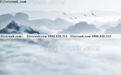 File tranh Phong canh thuy mac Trung Quoc 232 (bản gốc) treo phòng ăn
