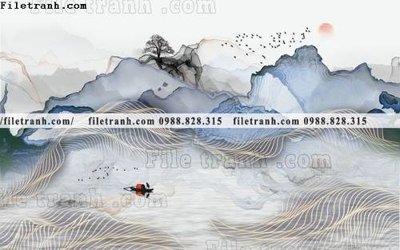 File in mica Phong canh thuy mac Trung Quoc 233 (bản gốc) sắc sảo