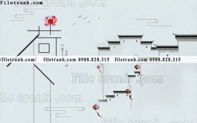 File in ấn Phong canh thuy mac Trung Quoc 234 (bản gốc) cao cấp