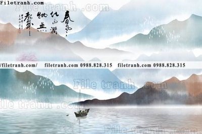 File tranh in trần Phong canh thuy mac Trung Quoc 299 (ảnh gốc siêu nét)