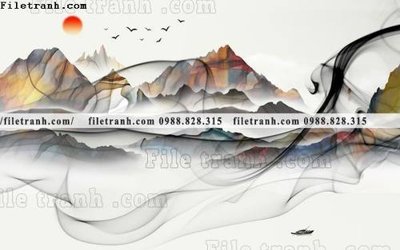 File tranh Phong canh thuy mac Trung Quoc 338 (gốc) chủ đề tĩnh vật