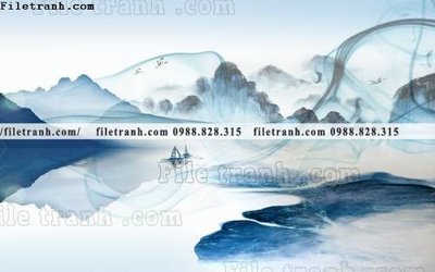 File tranh quảng cáo Phong canh thuy mac Trung Quoc 343 (download file gốc)