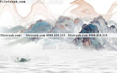 File gốc Phong canh thuy mac Trung Quoc 348 cho in ấn và thiết kế