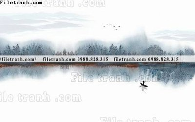 File gốc Phong canh thuy mac Trung Quoc 367 (in lụa) hoa văn cổ điển