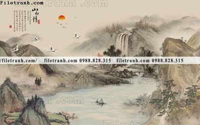 Ảnh gốc Phong canh thuy mac Trung Quoc 368 (độ nét cao) in mica