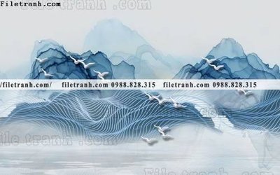 Ảnh gốc file in lụa Phong canh thuy mac Trung Quoc 389 chi tiết