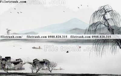 File tranh gốc Phong canh thuy mac Trung Quoc 415 (bản quyền) Filetranh.com