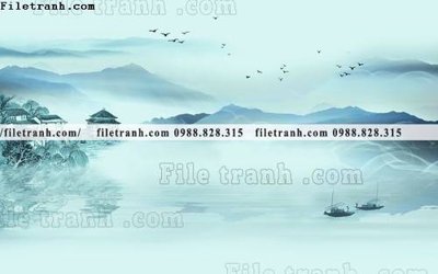 Tải file Phong canh thuy mac Trung Quoc 460 (PSD) cho in tranh kính