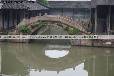 File tranh Phong canh toa nha co Zhang Jiangnan 110 (bản gốc) treo phòng ăn