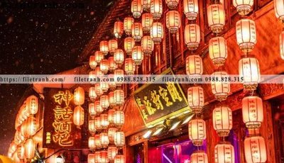 Ảnh gốc Phong canh toa nha co Zhang Jiangnan 150 (nét căng) in mica