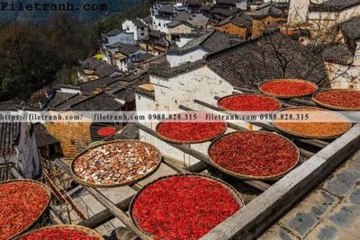 File gốc Phong canh toa nha co Zhang Jiangnan 181 (in mica) trang trí