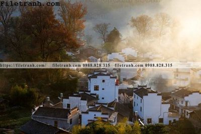 Ảnh gốc Phong canh toa nha co Zhang Jiangnan 230 (độ nét cao) in tráng gương