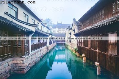 File tranh Phong canh toa nha co Zhang Jiangnan 249 (gốc) chủ đề con người