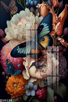 File in trần File gốc in tranh tổng hợp Q10138 (file gốc) hoa văn 3D