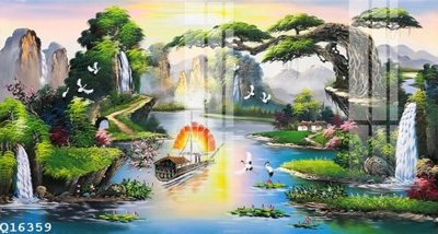 File tranh gốc in trần nhà File gốc in tranh tổng hợp Q16359 3D