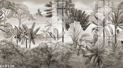 File tranh File gốc in tranh tổng hợp Q18126 (bản gốc) in lụa dán tường