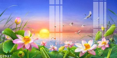 File gốc File gốc in tranh tổng hợp Q2927 (in lụa) trang trí tường