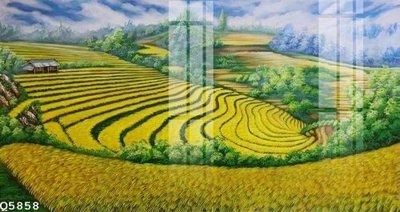 File gốc File gốc in tranh tổng hợp Q5858 (in lụa) họa tiết 3D