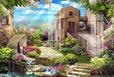 File tranh gốc in trần nhà File gốc in tranh tổng hợp Q7052 3D