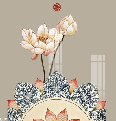 File in trần File gốc in tranh tổng hợp Q9238 (bản gốc) hoa văn