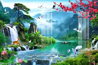 File tranh File gốc in tranh tổng hợp Q9322 (ảnh gốc) in trần 3D