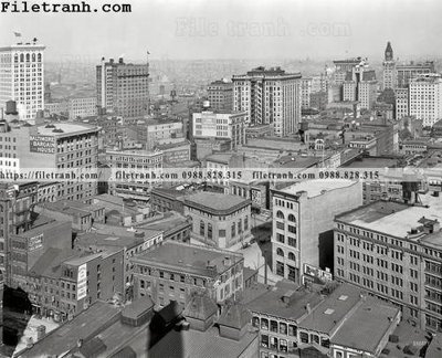 File tranh gốc Roofs of Baltimore_ 1912 chủ đề hiện đại